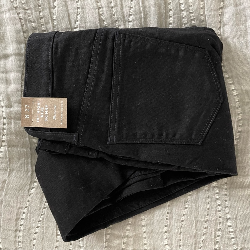 Black Madewell Jeans, Size 27, 10” High-Rise Skinny